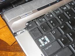 Cracked Laptop Casing Near Keyboard